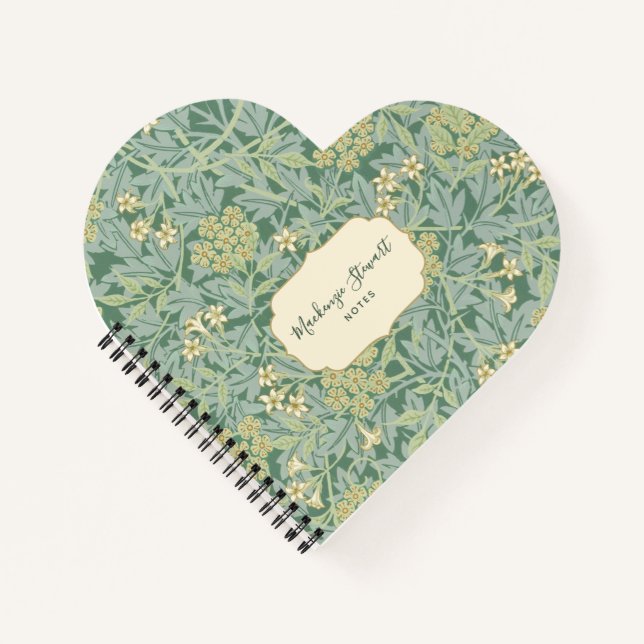 Carnet Green Jasmine Floral Pattern (Devant)