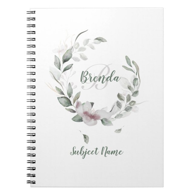 Carnet Green leave wreath (Devant)