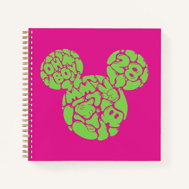 Carnet Green Mickey Mouse Liquid Icon (Devant)