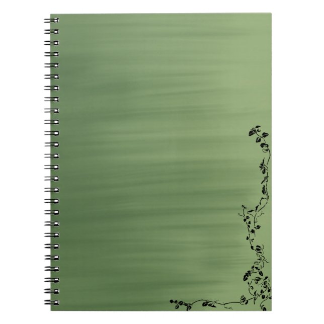 Carnet Green Notebook with Floral Accent – Stylish Journa (Devant)