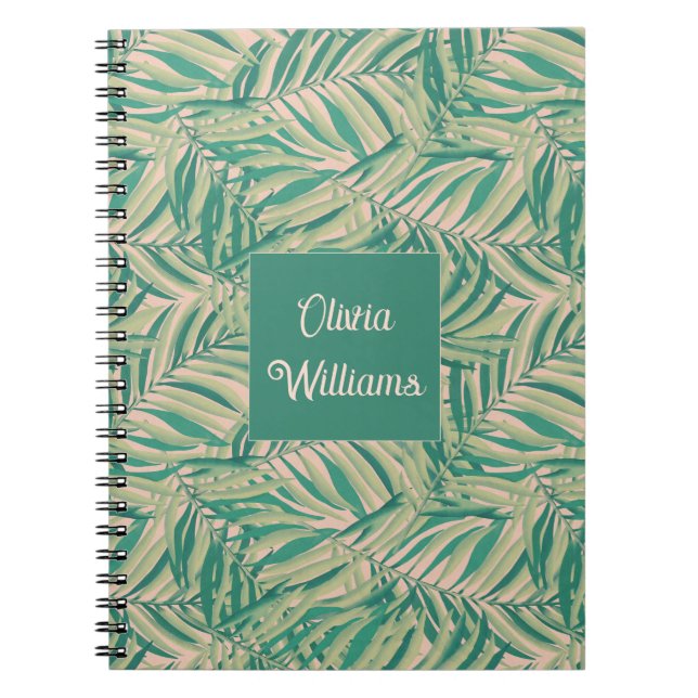 Carnet Green Palm Leaves Aesthetic (Devant)