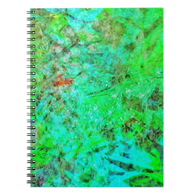 Carnet Green texture abstract Spiral Photo Notebook,Rosy  (Devant)