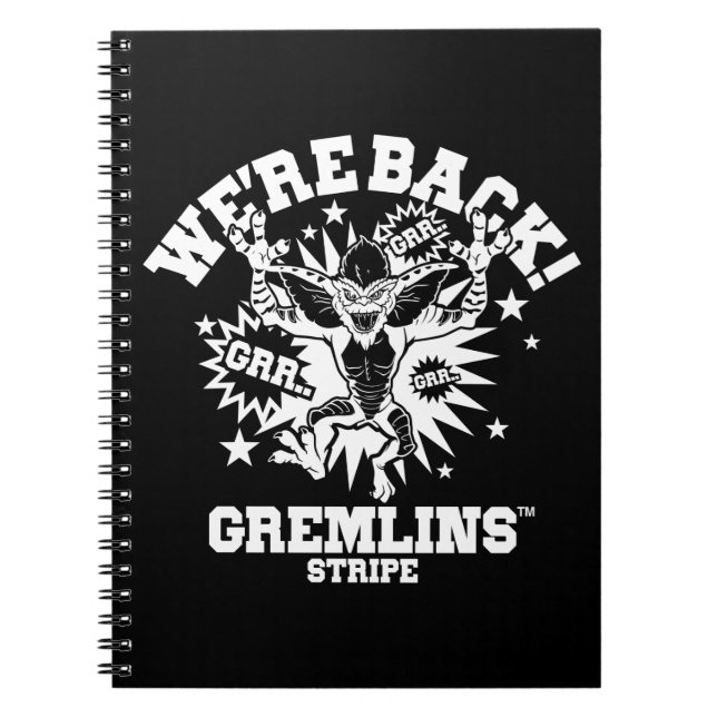 Carnet Gremlins | Stripe Nous sommes de retour (Devant)