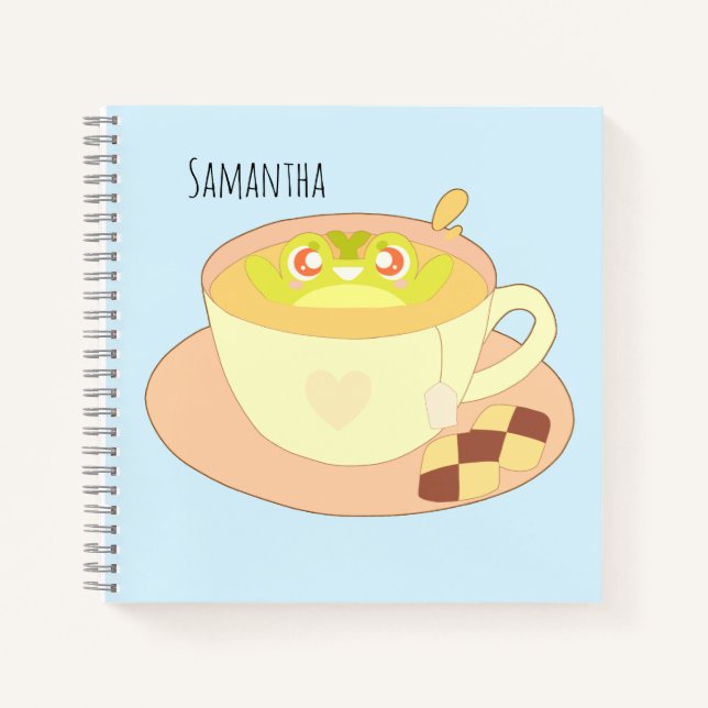 Carnet Grenouille en coupe de thé (Devant)