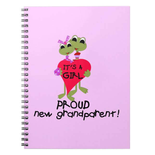 Carnet Grenouille Fière grand-parent des cadeaux de fille (Devant)