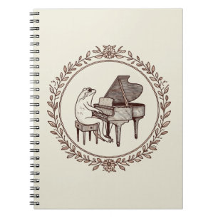 Carnet Grenouille jouant du piano