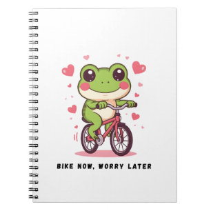 Carnet Grenouille Mignonne à Vélo   Cadeau Drôle pour les