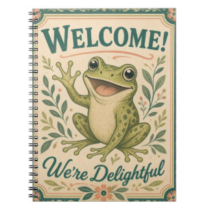 Carnet Grenouille Rétro Bienvenue Nous sommes Ravissants 