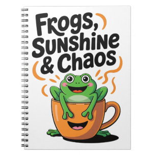 Carnet Grenouilles, soleil et chaos - Cute Frog en Coffee