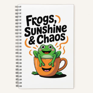 Carnet Grenouilles, soleil et chaos - Cute Frog en Coffee
