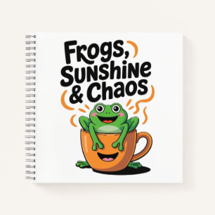 Carnet Grenouilles, soleil et chaos - Cute Frog en Coffee