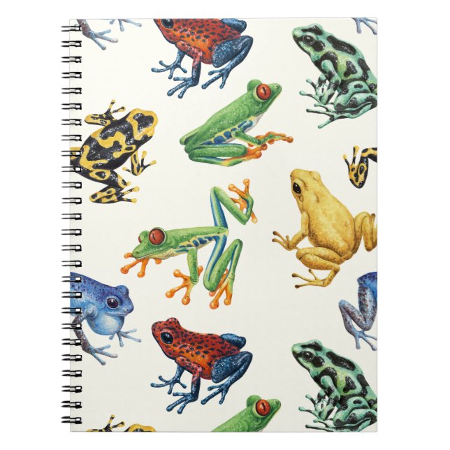 Carnet Grenouilles sur blanc naturel (Devant)