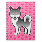 Grey Alaskan Klee Kai Chien Love Illustration rose