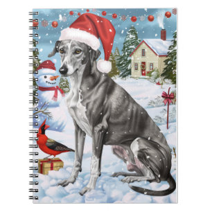 Carnet Greyhound Winter Wonderland Christmas Joie