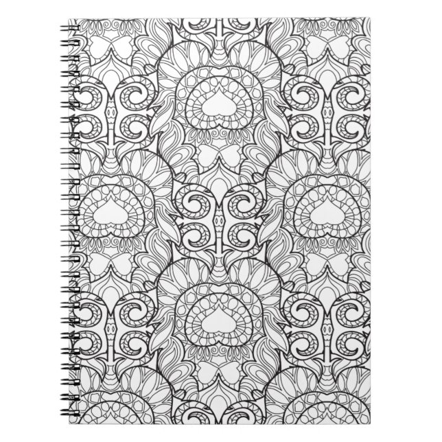 Carnet Griffonnage de motif de plume de paon (Devant)