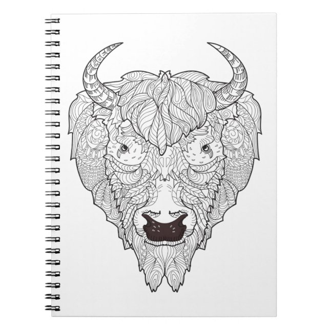 Carnet Griffonnage de tête de bison (Devant)