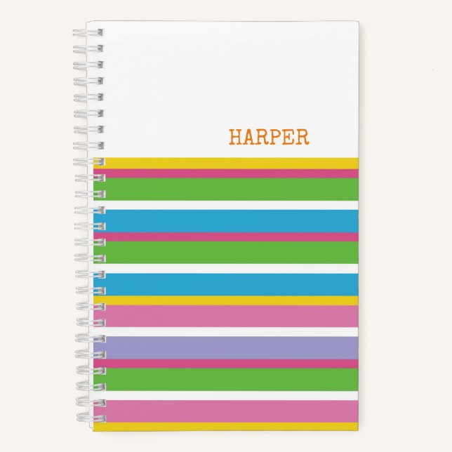 Carnet Grilles modernes Couleurs vives NOM Hip Preppy Fun (Recto)