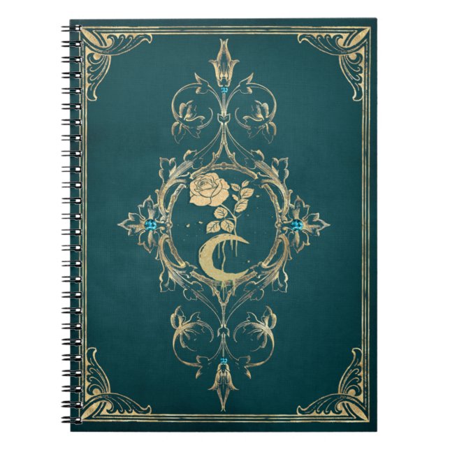 Carnet Grimoire de lune de fleurs (Devant)