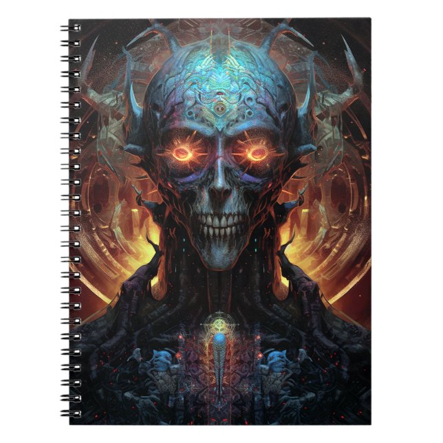 Carnet Grinning Evil Alien Homme Sci-Fi Art (Devant)