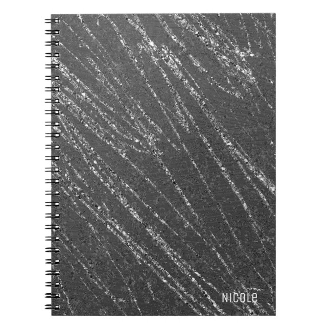 Carnet Gris & Argent Moderne Marbre de Glam Concepteur de (Devant)