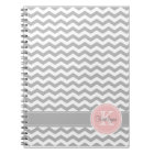 Carnet gris de monogramme de Chevron