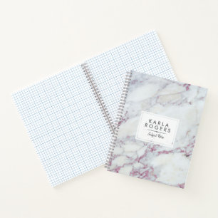 Carnet Gris Faux Parties scintillant Accents rose