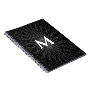 Carnet Gris fil ondes noir monogramme