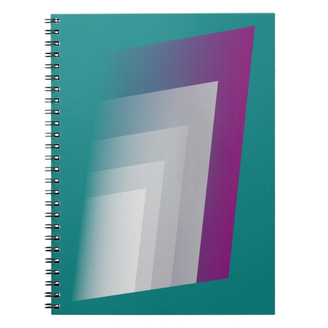 Carnet gris magenta turquoise (Devant)