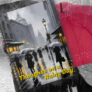Carnet Gris Rainy City Street