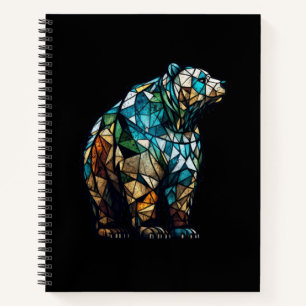 Carnet Grizzli Ours Portrait animal Forêt de verre tendu
