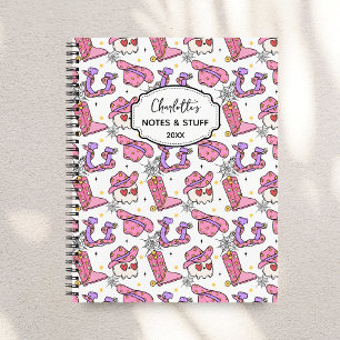 Carnet Groovy Rétro Halloween Cowboy Monogramme