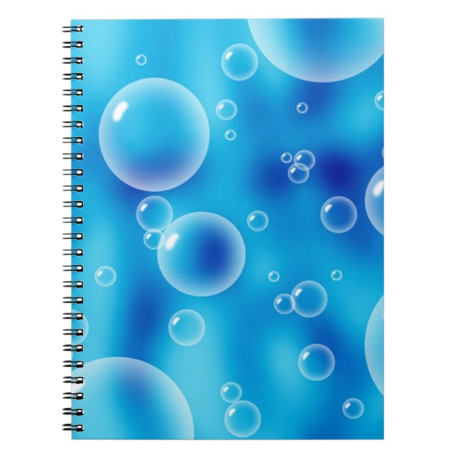 Carnet Grosses bulles bleues rebondissantes (Devant)