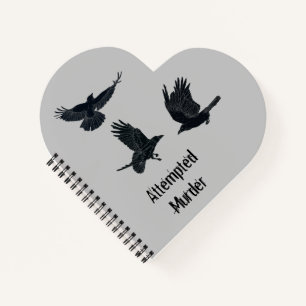 Carnet Groupe de corbeaux meurtre oiseaux silhouette noir
