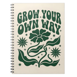 Carnet Grow Your Own Way | Green Motivational Retro