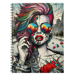 Carnet Grunge Art Femme fracturée Abstraite