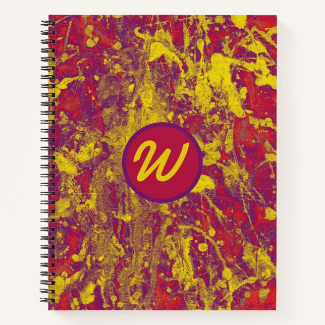 Carnet Grunge rouge et or (Devant)
