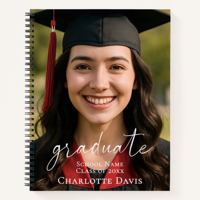 Carnet Guest book graduation party photo script (Devant)
