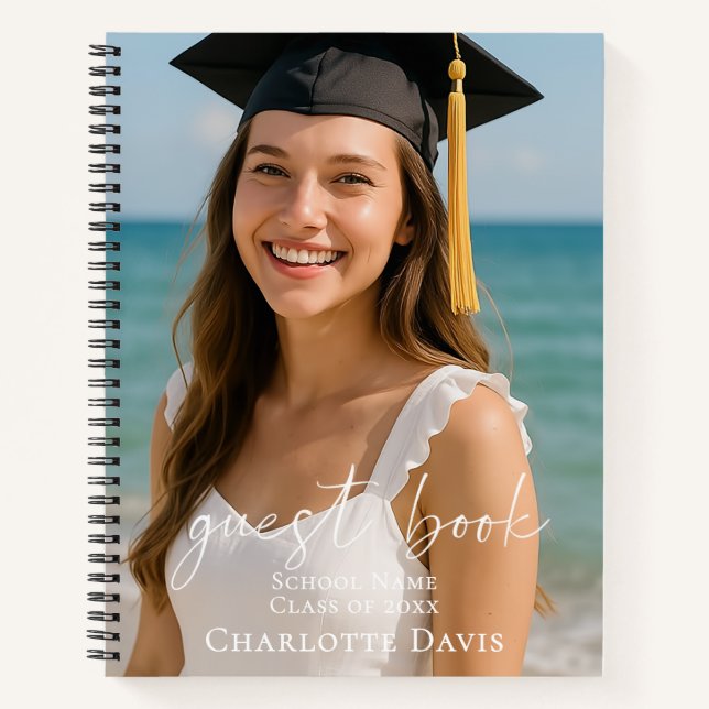 Carnet Guest book photo graduation party script (Devant)