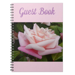 Carnet Guest Book Rose Beautiful Pink Rose Flower Retro