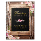 Guestbook de mariage - noeud en bois rustique