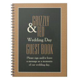 Carnet Guestbook gai encadré chic de mariage d'ours Brown