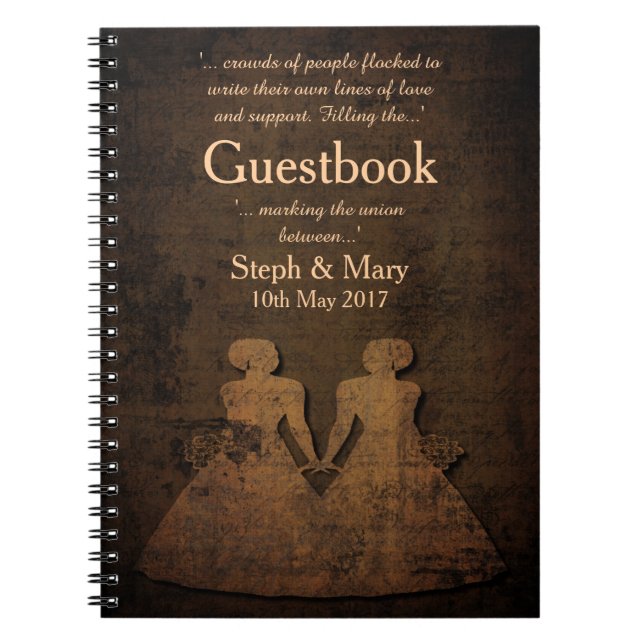 Carnet Guestbook lesbien légendaire de mariage de Love (Devant)