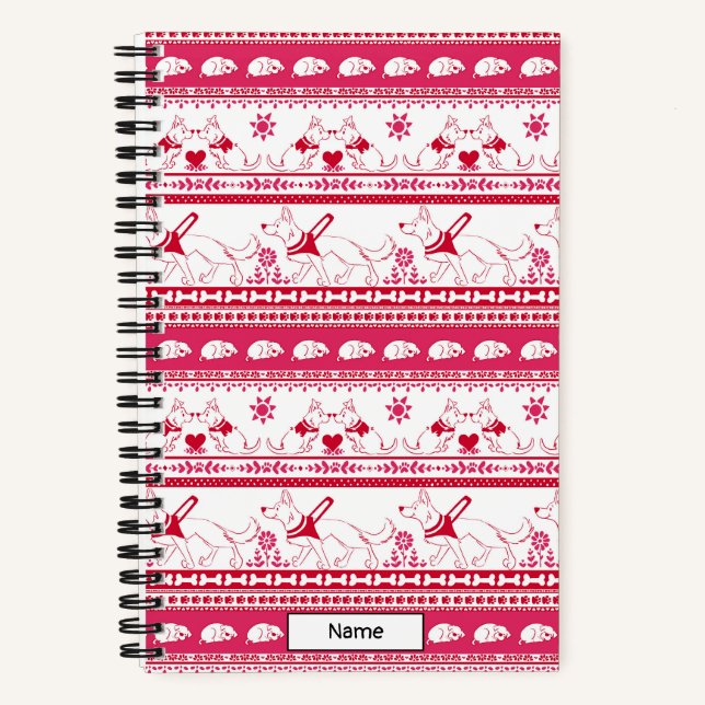 Carnet Guide Chien Conte Berger Allemand - Rouge - Petit (Recto)