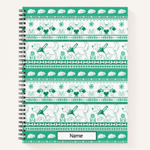 Carnet Guide Chien Conte Golden Motif - Vert -
