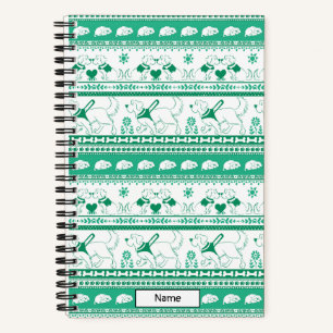 Carnet Guide Conte Chien Motif d'or - Vert - Petit