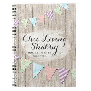 Carnet Guirlande Shabby Chic Country sur Bois Rustique Pe