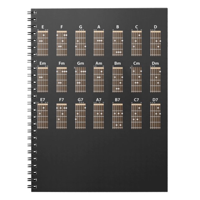 Carnet Guitar Chord Graphique Notes Funny Music Teacher (Devant)