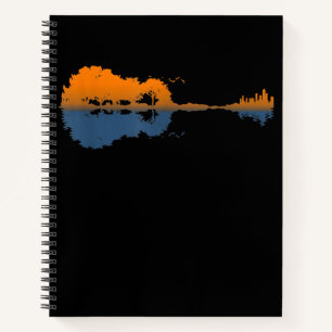 Carnet Guitar Lake Paysage Réflexion Musique Amateurs