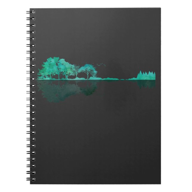 Carnet Guitar Lake Shadow Paysage Musique Amour Guitarist (Devant)