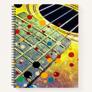 Carnet Guitar Strings Musical Watercolor 